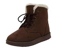 peiaclkde Botas de nieve impermeables para mujer, botas de invierno con forro de piel cálida, botas de senderismo para mujer, botas de senderismo con cordones, antideslizantes, botas de trabajo para