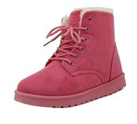 peiaclkde Botas de nieve impermeables para mujer, botas de invierno con forro de piel cálida, botas de senderismo para mujer, botas de senderismo con cordones, antideslizantes, botas de trabajo para