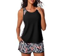 peiaclkde Traje de baño para mujer, traje de baño de 2 piezas para mujer, traje de baño modesto tankini con parte superior con traje de baño con control de abdomen, trajes de baño con bolsillos