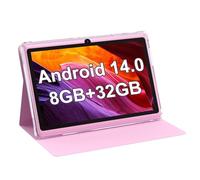 PEICHENG Tablet Android 14.0 de 7 pulgadas, RAM 8 GB (3+5 expandidos) + 32 GB ROM, cámara dual, pantalla IPS de 1024 x 600, expansión de 1 TB, tableta con funda (rosa)