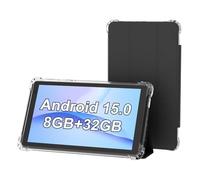 PEICHENG Tablet con funda protectora, 7 pulgadas IPS 1024 * 600 Android 15.0 Tab PC RAM 8GB (3+5Expand)+ROM 32GB Bluetooth 5.0 WiFi6 2.4G+5G 2MP + 5MP doble cámara (negro)