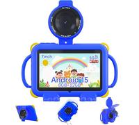 Peicheng Tablet para niños, pantalla IPS de 7 pulgadas, 3+5 GB de RAM+32 GB de ROM + 1 TB ampliable, funda a prueba de golpes con asas, control parental, aplicaciones de entretenimiento educativo