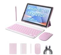 PEICHENG Tableta Android 15.0 de 10 pulgadas, 18 GB de RAM+128 GB de ROM + 2 TB ampliable, juego de pestañas con teclado/funda/ratón/lápiz, procesador de cuatro núcleos de 2.0 GHz, pantalla HD IPS de