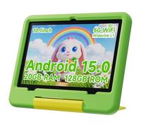 PEICHENG Tableta para niños con funda protectora de EVA, Android 15.0 para niños pequeños Tab PC de 10.1 pulgadas RAM 20 GB (4+16 expandidos) + ROM 128 GB IPS 800 x 1280 5.0 Bluetooth (verde)