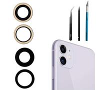 PeiDog Lente de cristal de repuesto para cámara trasera iPhone 11, lente de cristal con adhesivo preinstalado + kit de reparación de repuesto