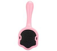 Peigne de toilettage professionnel de Yolieraart pour animaux de compagnie, brosse à aiguille en acier inoxydable pour chiens et chats, conception inclinée à 135 ° avec couverture (Pink)