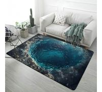 PEIHUODAN 3D Ilusión Óptica Alfombra Habitación Juventud Diseño Grieta de Lava Mundo Submarino Bosque de Dinosaurios, Antideslizante y Suave, Alfombra para Salón y Dormitorio, 160x230 cm, Color 1