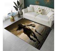 PEIHUODAN Alfombra con Motivos Animales, Wild Stallion, Thousand-Mile Horse, Moderna para La Decoración De Habitaciones Infantiles Y Juveniles, Suave Salones Dormitorios Niños (Color 3,100x120cm)