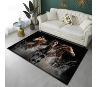 PEIHUODAN Alfombra con Motivos Animales, Wild Stallion, Thousand-Mile Horse, Moderna para La Decoración De Habitaciones Infantiles Y Juveniles, Suave Salones Dormitorios Niños (Color 1,80x120cm)