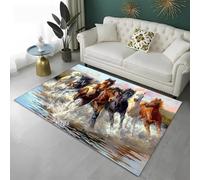 PEIHUODAN Alfombra con Motivos Animales, Wild Stallion, Thousand-Mile Horse, Moderna para La Decoración De Habitaciones Infantiles Y Juveniles, Suave Salones Dormitorios Niños (Color 2,160x200cm)