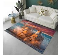 PEIHUODAN Alfombra con Motivos Animales, Wild Stallion, Thousand-Mile Horse, Moderna para La Decoración De Habitaciones Infantiles Y Juveniles, Suave Salones Dormitorios Niños (Color 6,100x150cm)