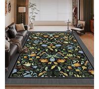 PEIHUODAN Alfombra De Flores Moderna, Alfombra Sala Estar con Mariposas Coloridas, Tapete para Cocina, Comedor Y Mesa Café, Alfombras Pasillo, Alargada, Decorativo Dormitorio (Colour 7,160x200cm)
