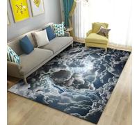 PEIHUODAN Alfombra De Juego Visual 3D Tormenta Estrellas, Carpet Decorativa Ambiente para Sala Juegos Adolescentes Y Niños, Alfombras Cool Tornado Neón, para Estar Dormitorio (Color 1,50x80cm)
