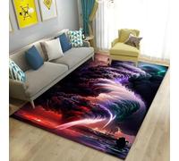 PEIHUODAN Alfombra De Juego Visual 3D Tormenta Estrellas, Carpet Decorativa Ambiente para Sala Juegos Adolescentes Y Niños, Alfombras Cool Tornado Neón, para Estar Dormitorio (Color 4,100x120cm)