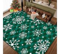 PEIHUODAN Alfombra de Navidad de Franela, Diseño Festivo Copito de Nieve Papá Noel, Alfombra Suave Antideslizante para Decoración Salón Dormitorio (Color 5,140x200cm)