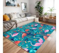 PEIHUODAN Alfombra Decorativa con Motivo De Flamenco, Alfombras Suelo Decorativas para El Salón Y Dormir, Salas Juegos Los Adolescentes Niños, Rosa Motivos Llama Flamenco Niños (Color 2,80x160cm)