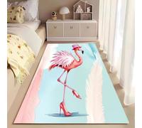 PEIHUODAN Alfombra Decorativa con Motivo De Flamenco, Alfombras Suelo Decorativas para El Salón Y Dormir, Salas Juegos Los Adolescentes Niños, Rosa Motivos Llama Flamenco Niños (Color 5,80x120cm)