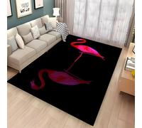 PEIHUODAN Alfombra Decorativa con Motivo De Flamenco, Alfombras Suelo Decorativas para El Salón Y Dormir, Salas Juegos Los Adolescentes Niños, Rosa Motivos Llama Flamenco Niños (Color 3,100x120cm)