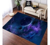 PEIHUODAN Alfombra Decorativa para Dormitorios De Adolescentes Y Niños, Alfombra con Efecto Visual 3D Estilo Estrella Planeta, Área Carpet Sala Juegos Adecuada Estar Dormitorio (Colour 3,140x200cm)