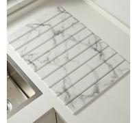 PEIHUODAN Alfombra Escurreplatos 30x40 cm Diseño de Mármol, Tapete de Piedra Natural, Ultraabsorbente Escurreplatos Enrollable Seca Rápido - Self Drying Mat Ideal para Cocina, Bar, Baño, L11 Mármol