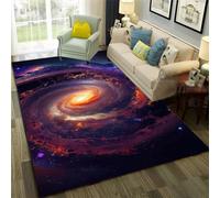 PEIHUODAN Alfombra Espacio Galaxia 3D Antideslizante para Habitación Niño Planetas Universo Sala de Estar (Color 3,100x200cm)
