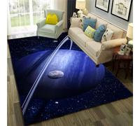 PEIHUODAN Alfombra Espacio Galaxia 3D Antideslizante para Habitación Niño Planetas Universo Sala de Estar (Color 4,140x200cm)