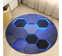 PEIHUODAN Alfombra Redonda 100 cm Habitación Chica Unicornio de Dibujos Animados 3D, Suave y Antideslizante Rosa Azul Morado Unicornio Alfombra Habitacione Niña Adolescente, Sala de Juegos, Color 4