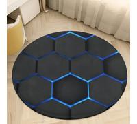 PEIHUODAN Alfombra Redonda 130 cm Habitación Chica Unicornio de Dibujos Animados 3D, Suave y Antideslizante Rosa Azul Morado Unicornio Alfombra Habitacione Niña Adolescente, Sala de Juegos, Color 6