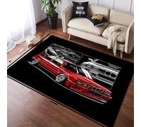 PEIHUODAN Alfombra Salon Coche De Carreras Deportivo Antideslizante Habitacion Adolescentes Decoracion Gaming Alfombrilla Negra Retro Tuning Moderna Diseño para Chicos Casa (Color 1,50x80cm)