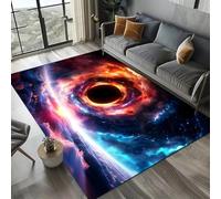 PEIHUODAN Alfombras Decorativas De Estrellas Cósmicas 3D, Alfombras Suaves para Cabecera Los Dormitorios Adolescentes Niños, Carpet Visual Galaxia Planetas Cool para Sala (Colour 2,80x120cm)