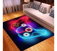PEIHUODAN Alfombras Gamer Gaming Anime Habitacion Juvenil Chico Chica Infantiles Pelo Corto Grande Pequeñas Alfombras Salon Baño Modernas Alfombras Videojuegos Lavable Vinilo (Negro Color,50x80 cm)