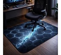 PEIHUODAN Alfombrilla para Silla Gaming Rayo Azul Antideslizante Escritorio Protector Suelo Robusto E Sports Ordenador Decoración Habitación Juego Alfombra Ruedas Oficina Mat (Color 3,50x80cm)