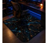 PEIHUODAN Alfombrilla para Silla Gaming Rayo Azul Antideslizante Escritorio Protector Suelo Robusto E Sports Ordenador Decoración Habitación Juego Alfombra Ruedas Oficina Mat (Color 2,80x160cm)