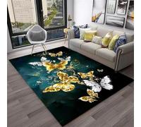 PEIHUODAN Mariposa Ensueño Azul Morado Estrellas Franela Alfombra para Niña Decoración Modern Antideslizant Alfombra para Salón Dormitorio Sala de Juegos Pasillo Baño, 120x160 cm, Color4