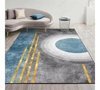 PEIHUODAN Moderna Alfombra de Salón Geométrica Grande, Esterilla Dormitorio Gris Suave No Suelta Pelo, Lavable Tapete Lounge Lujo, Decoración Suelo Antideslizante Fácil Cuidado (Color 6,160x230cm)
