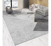 PEIHUODAN Moderna Alfombra de Salón Geométrica Grande, Esterilla Dormitorio Gris Suave No Suelta Pelo, Lavable Tapete Lounge Lujo, Decoración Suelo Antideslizante Fácil Cuidado (Color 2,160x200cm)