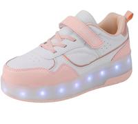 PEIHUODAN Patines Infantiles para Niñas Niños Zapatillas De Skate con 2 Ruedas Parkour Unisex Retráctiles Skate Roller Adultos Zapatillas Deportivas Walking Park (31EU,Pink)