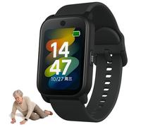 PEIKVOUL Reloj Inteligente Senior con Detección de Caídas, GPS, Botón SOS, Videollamada HD e IP67, Localizador GPS para Personas Mayores con Alzheimer y Demencia,Negro