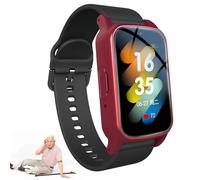 PEIKVOUL Reloj Inteligente Senior con Detección de Caídas, GPS, Botón SOS, Videollamada HD e IP67, Localizador GPS para Personas Mayores con Alzheimer y Demencia,Rojo