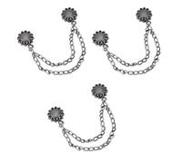 PEILINZE 3 clips magnéticos para ropa con cadena, flores, imanes, hebillas ajustables para pantalones para mujer