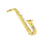 PEILINZE Broche de saxofón, broche de solapa vintage, broche de saxofón para mujer, broche francés, pin de saxofón, elegante collar