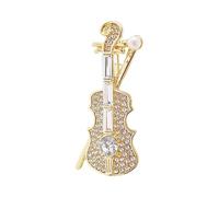 PEILINZE Broche, elegante broche de perlas de violín de cristal, joyería para amantes de la música y entusiastas de la moda, pin de solapa para eventos musicales