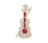 PEILINZE Broche, elegante broche de perlas de violín de cristal, joyería para amantes de la música y entusiastas de la moda, pin de solapa para eventos musicales
