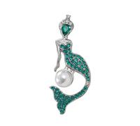 PEILINZE Broche, pin de solapa de sirenas con diamantes de imitación de moda, diseño de aceite goteando, accesorio de contraste para suministros de fiesta disfraces
