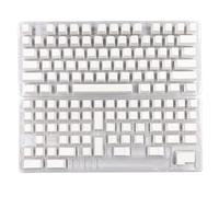 PEILINZE CherryProfile - Juego de teclas gruesas de PBT DyeSub para teclado mecánico de 137 teclas, minimalista, color blanco