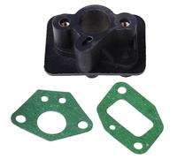 PEILINZE Colector de admisión + 2 piezas 40-5 43CC 52CC cortador de cepillo de admisión colector de admisión conector base de carburador adaptador de carburador