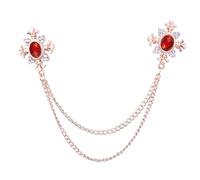 PEILINZE Elegante broche con borlas y diamantes de imitación cruzados para camisas, entusiastas de la moda, traje, camisa, collar, broche, joyería de moda