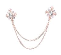 PEILINZE Elegante broche con borlas y diamantes de imitación cruzados para camisas, entusiastas de la moda, traje, camisa, collar, broche, joyería de moda