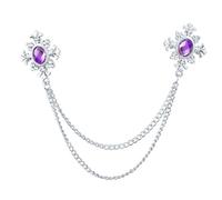 PEILINZE Elegante broche con borlas y diamantes de imitación cruzados para camisas, entusiastas de la moda, traje, camisa, collar, broche, joyería de moda