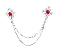 PEILINZE Elegante broche con borlas y diamantes de imitación cruzados para camisas, entusiastas de la moda, traje, camisa, collar, broche, joyería de moda